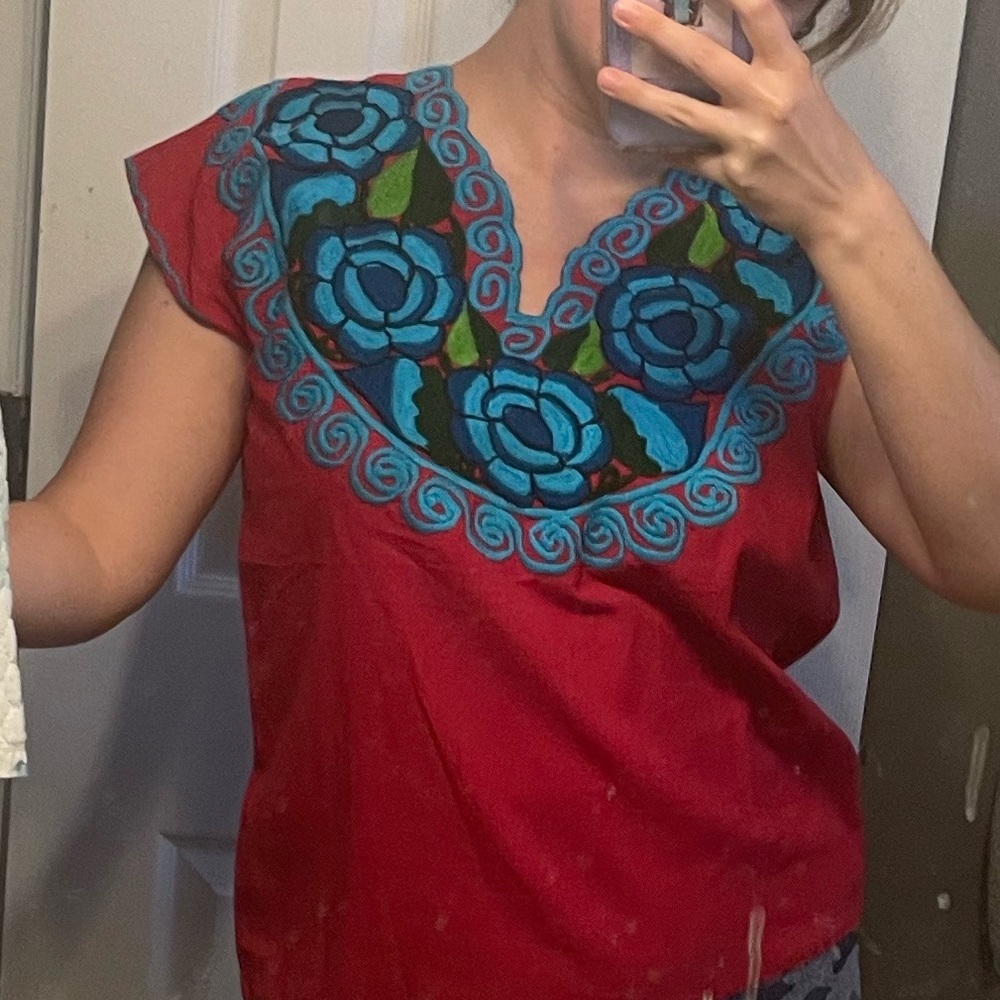 Embroidered Flower Blouse